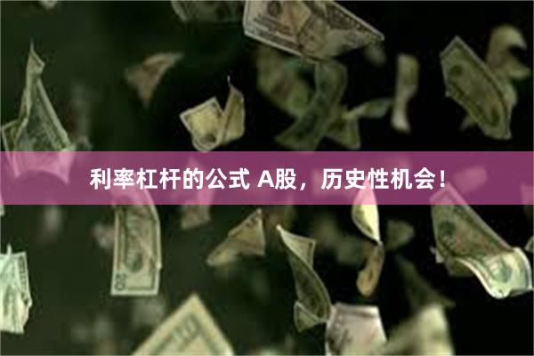 利率杠杆的公式 A股，历史性机会！