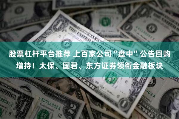 股票杠杆平台推荐 上百家公司“盘中”公告回购增持！太保、国君、东方证券领衔金融板块