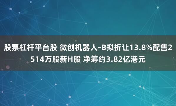 股票杠杆平台股 微创机器人-B拟折让13.8%配售2514万股新H股 净筹约3.82亿港元