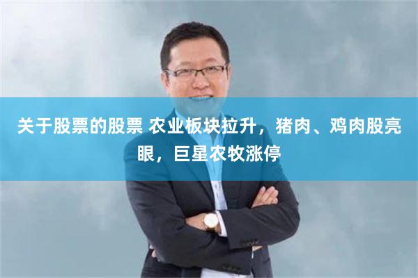 关于股票的股票 农业板块拉升，猪肉、鸡肉股亮眼，巨星农牧涨停